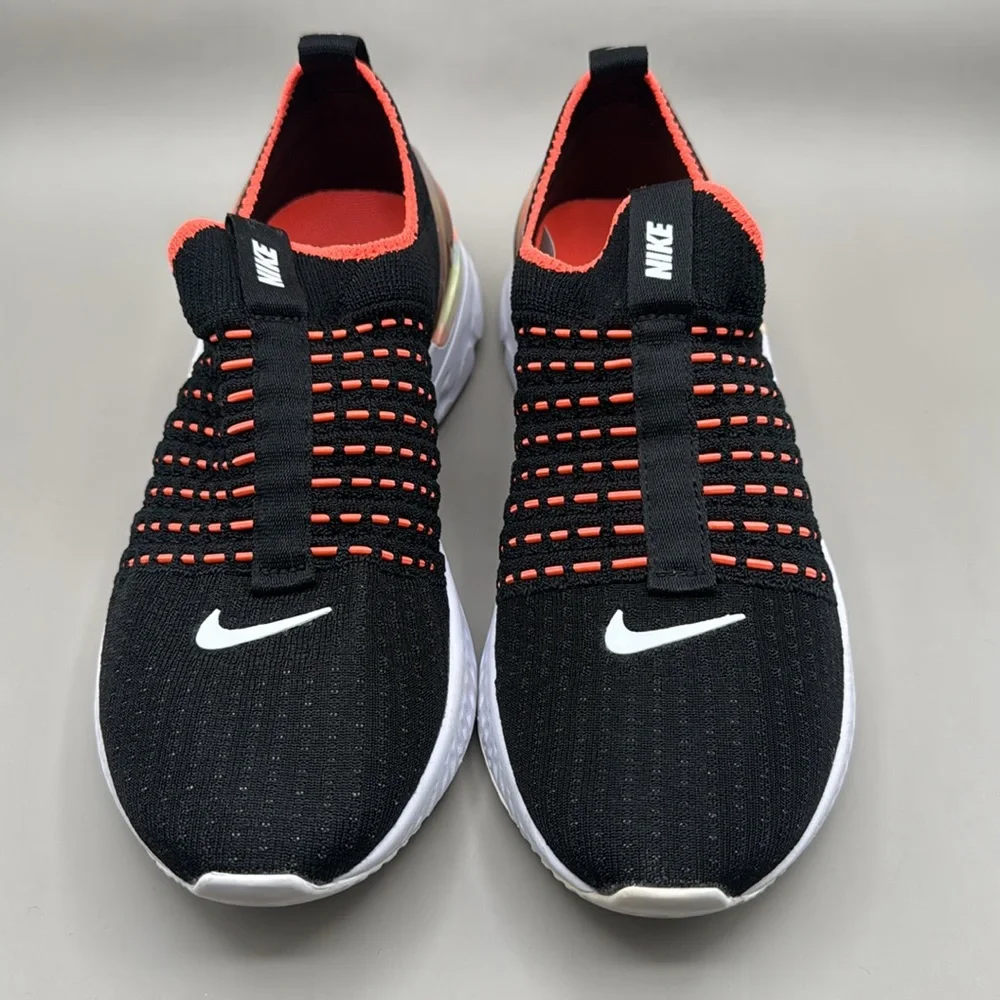 NWT! Nike React Phantom Run Flyknit 2 Sneakers Women’s 5 Neon Orange, Black - Picture 5 of 12